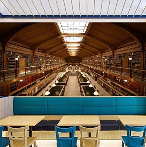 COJIC Kitchen Wallpapers,Photo Wallpaper 3D Library Shelf Books Self-Adhesive Wall Murals Art Wall Photo Print Picture Design Wall Paper for Living Room Bedroom Home Decoration, 350 (W) x 256 (H) cm