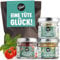 Gepp's Feinkost Wundertüte Eine Tüte Glück I Geschenkset mit Mini-Salz, Gewürzmischung & Konfitüre Rhabarber-Himbeer I Viel Erfolg Geschenkidee & Glückbringer für Prüfung, Geschenk für die Abi-Prüfung