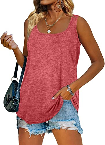 Famulily Leichtes Longtop Damen Sommer Schicke HäNgerchen Shirt LäSsiges Westen Oberteile Für Damen Rosa XL