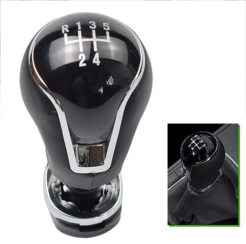 Kakulkomen Pomo de palanca de cambios manual de piel para Seat Ibiza IV (6j) 2009 2010 2011 2012 2013 2014 2015 2016 2017 (5 velocidades)