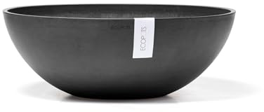ECOPOTS Blumentopf Rund Vienna 50 Dunkelgrau Ø 50 x H 18 cm 22,3 L