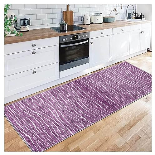 Siunwdiy Tappeto Salotto Passatoia 2.5 Metri per Cucina Tappeto Antiscivolo Lavabile Moderno per Soggiorno Camera da Letto Scale D'ingresso del Corridoio ,Viola,40X250CM