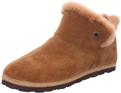 Rohde Damen Hausschuh Stiefelette Schlupfschuh Leder Lammfell Gardena 7076, Größe:39 EU, Farbe:Braun