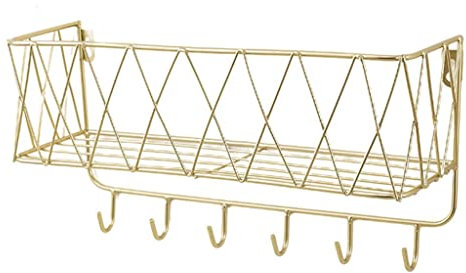 Leisurealeaneag Porte-clé en métal pour courrier de cuisine ou bureau - Crochet mural doré