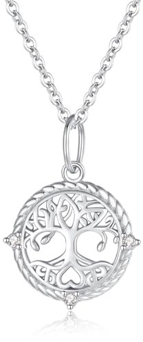 GAVU Collier Argent 925 Pendentif Arbre de Vie Argenté Femme
