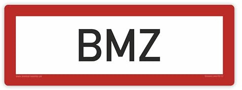 Hinweisschild - Brandschutzeinrichtung - Einsatzhinweise - StVO - DIN 4066 - Für Innen und Aussen - PVC Aufkleber - selbstklebend - 105x297mm (1, BMZ (Brandmelderzentrale))