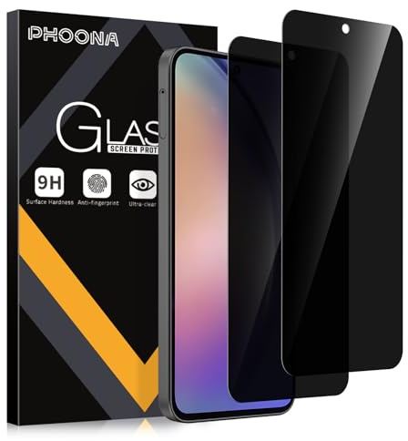 Phoona 2 Pièces Anti-Espion Verre Trempé pour Samsung A55, Protection d'écran Anti-Rayures Dureté 9H