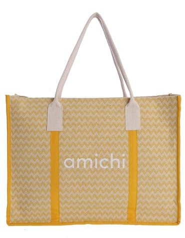 AMICHI - Bolso mujer - bolso playa mujer grande - playera mujer - bolso de verano - bolso playa rafia - bolsa playa - bolsa piscina - shopper playa - Orquídea