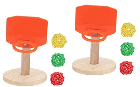 YARNOW 2 Juegos Juguete para pájaros Juguetes de Pollo Juguetes de Aves para periquitos Accesorios de Baloncesto porrón Campana de Loro de Juguete Campanas de pájaro Mini Anillo