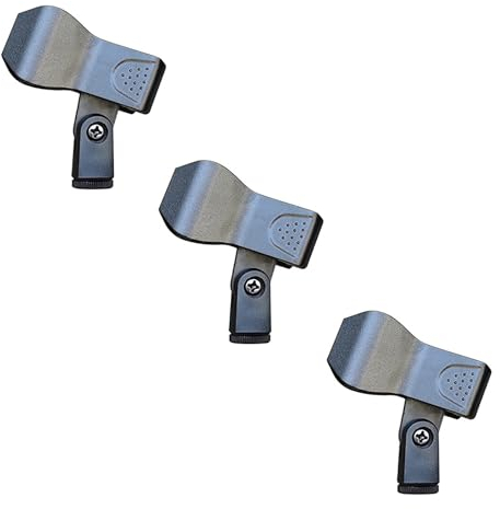 Clip de Micrófono,3 PCS Abrazaderas de Micrófono Negras Abrazaderas Flexible Porta MICR Pinza Micrófono Universal para Conciertos Videoconferencias Escenarios
