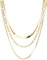 THIORA Layering Kette Gold - 'Layers of Maui' | 42cm + 6cm Länge | Boho Halskette Damen | Schlangenkette Figaro Venezianerkette | Hochwertiger Edelstahl | Necklace | Layerkette (Gold)