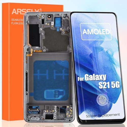 AMOLED Écran pour Samsung Galaxy S21 5G LCD Display pour Galaxy S21 SM-G990 SM-G991 SM-G991B LCD Écran tactile Digitazer Assembly Remplacement de l'écran avec Réparation Kit(6,2, Noir avec cadre)