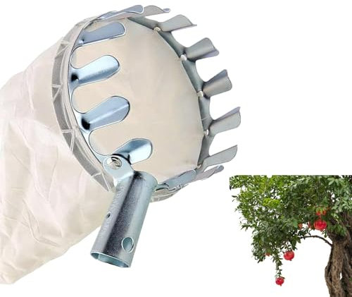 SEMINISMAR Cueille Fruits avec Sac,Cueilleur De Fruits avec Sac en Tissu,Cueilleurs De Fruits Outils,Outil De Cueillette De Fruits,Panier De Tête De Cueilleur De Fruits,1 Pièce