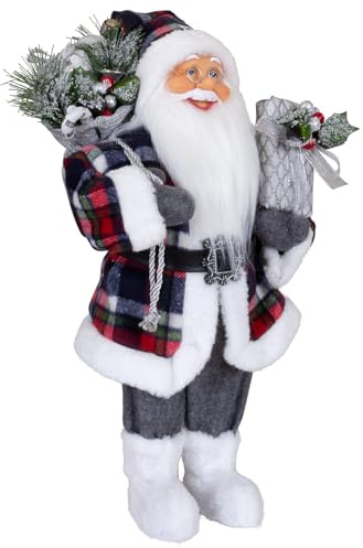 Monopol Christmas Paradise stehender Weihnachtsmann Benny grau Dekofigur mittel (45cm)