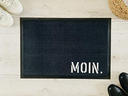 Hallo Heimat Fußmatte Moin. 40 cm x 60 cm WASCHBAR & ROBUST Schmutzfangmatte Türmatte Geschenk Weihnachten Nikolaus