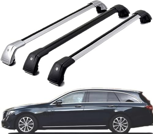 LECREA DachträGer RelingträGer für E-Class All-Terrain 5dr Estate W213, Dachgepäckträger Aluminium AbschließBar mit Geschlossene Dachreling A Paar,Black-1 Pair