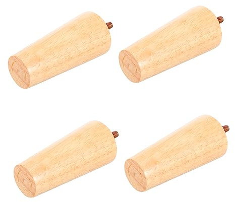 ETHZZLE 4stücke Teiliges Möbelholzfüße Aus Massivem Robustem Holz Mit Konischer Form Umweltfreundlicher Oberfläche Und Kratzschutz Für Kommode Sofa Tisch Und Schrank