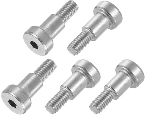QUARKZMAN 6 Stück Passschrauben 304 Edelstahl Schulterbolzen 8mm Schulterdurchmesser 10mm Schulterlänge M6 Gewinde Innensechskant für Textil-, Hydraulik- und Spritzgussmaschinenindustrien