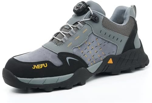 UnPtios Lightweight Safety Shoes Men Safety Trainers Steel Toe Working Shoes Men's Women's Work & Utility Footwear, Ladies, Breathable, Wide Fit, Security, Anti-Puncture - Size 8.5UK