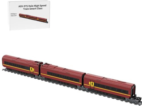 BlocteckToy Technik Zug MOC Klemmbausteine Set, 2840Teile AGV-575 Italo-Hochgeschwindigkeitszug Intelligente Klasse Modell Bausteine mit Schienen, Geschenk für Erwachsene und Jugend