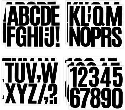 9 Blatt Buchstaben Aufkleber, 7,6 cm Schwarze Klebebuchstaben, Vinyl Klebebuchstaben Wetterfest für Briefkasten Aufkleber Name, Basteln, Schilder, Poster, Fenster
