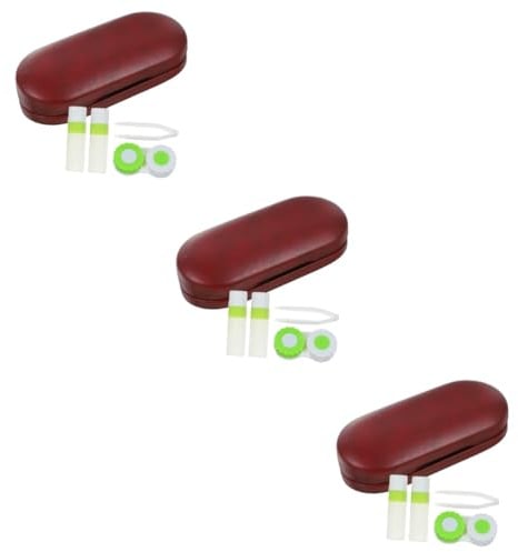 CALLARON 3 Sets Brillenetui Halter Brillen Organizer Linsenetuis Brillenpinzetten Kontaktlinsen Zubehör Haushalts Kontaktlinsenetui Empfindliches Kontaktlinsenetui Brillenetui Pu Rot