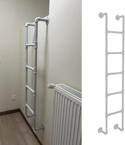 AVLLSO Notleiter für Kellerfenster - Schmiedeeisen-Konstruktion - Für Etagenbetten/Dachböden(White,185cm(72.8inch))