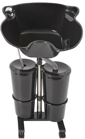 Lavabo portatile da parrucchiere, lavandino per parrucchiere, lavandino portatile con pompa, regolabile in altezza, design ergonomico quadrato