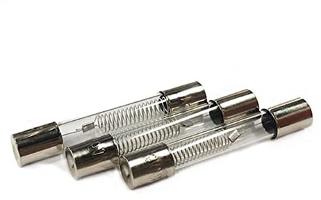 Fusibles de vidrio， Horno microondas de 5 kV, 6 x 40 mm, 0,6 A-0,9 A, 6 x 40 mm, alta presión y alto voltaje(0.8a,5PCS)