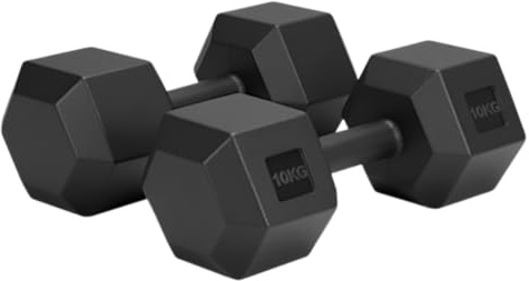 FROOBY Hex Dumbbells Pair PVC Coated Non-Slip Grip Anti-Roll Weights for Home Gym Full-Body Strength Training 2–10KG Pairs Durable Fitness Equipment for Muscle Building Toning