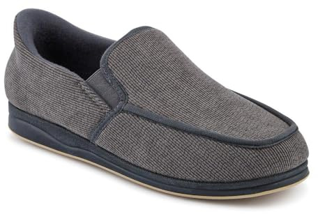 Pavers Wide Mens Easy Step In Extra Wide Corduroy Slippers | Autumn Winter Collection | Full Slipper Slipper | Slip On | Flat