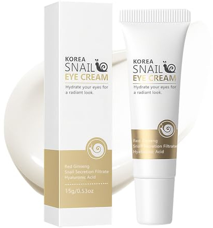 Koreanische Anti-Falten-Augencreme Schneckenschleim Niacinamid und Natriumhyaluronat, Augenpflege Gegen Augenringe, Tränensäcken & Krähenfüße, Straffend Gesichtsreinigung Skincare Set (Beige)