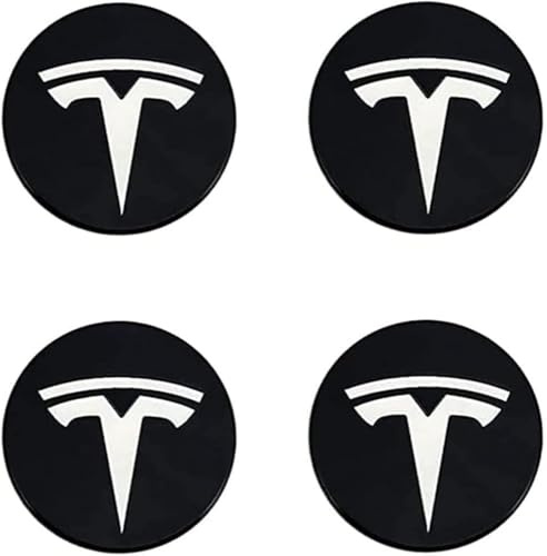 whwfc 4 Stück Auto Radkappen für Tesla Model 3 X 69mm, Radnabenkappen Staubdicht Verschleißfest Nabenkappen Zubehör