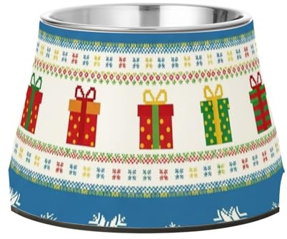 Wassernapf für Weihnachten, rutschfest, Edelstahl, Katzenfutter für Kaninchen, Vögel, Schnurrhaare