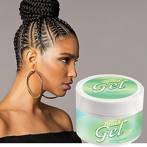 MKNOME Braiding Gel (250 ML), Edge Control Locken Gel für Frauen und Männer, Extrastarker Halt, Glättet Frizz, Ohne weiße Rückstände, Hochglanz, Lang anhaltend für Braids, Locs, Twists und Cornrows