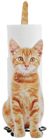 Porte-Papier Toilette en Forme de Chat Distributeur de Papier Toilette Jaune pour Salle Bain ou Table Cuisine.