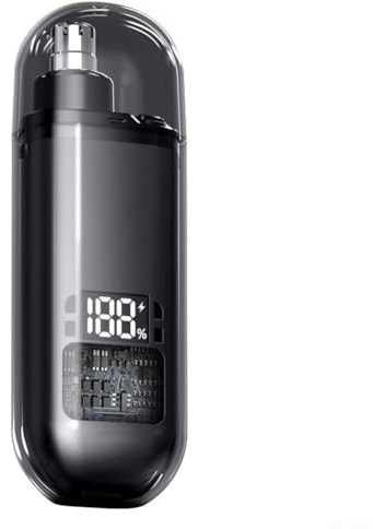 AugustknowU Tondeuse électrique pour poils de nez pour une prise en main confortable et une coupe précise avec alimentation rechargeable (écran noir)