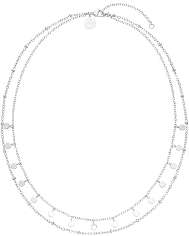 Purelei Plain Kette Damen (Hellsilber) – Halskette Damen aus langlebigem Edelstahl – Wasserfeste Kette – 40-45 cm Länge verstellbar – Halskette für deinen individuellen Look