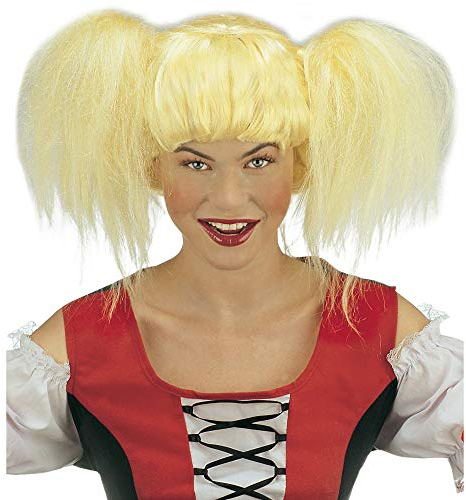 Widmann 6306Y - Perücke Heidi, blond, mit seitlichen Zöpfen, Kunsthaar, Mottoparty, Karneval