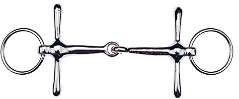 Schenkeltrense, Stahl vernickelt Breite 8,5 cm, Stärke 14 mm, Seitenteile 45 mm, massiv