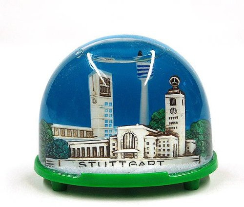 Schneekugel Stuttgart, das beliebte Stuttgart Souvenir, oval, ca. 7 x 6 cm