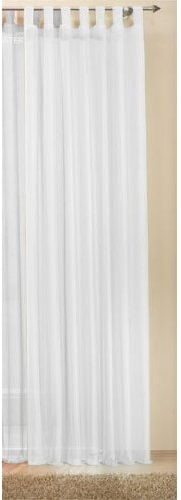 Schlaufenschal Gardine Uni transparent Voile, 245x140, Weiß, 61175
