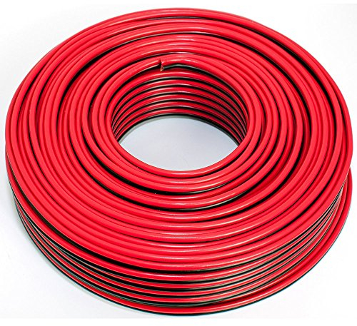 SeKi Cable para altavoces (2 x 2,50 mm², 50 m, CCA, cable de audio), color rojo y negro