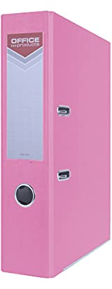 OFFICER PRODUCTS 21011221-13 Ordner A4/75 mm Rosa Kunststoffbezug PP/Papier Schlitzordner, Büroordner, Aktenordner Metall Kantenschutz Metallgefasstes Griffloch Hebelmechanik Einsteckrückenschild