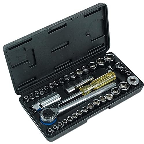 Dapetz ® Premium 40 Pieces 1/4 & 3/8 Drive Socket Set Kit contains both metric and imperial sockets sizes ranging from 5/32 inch to 3/4 inch and 4 mm to 13 mm