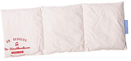 Dr. Berger – 3-Kammer Kirschkernkissen gegen Verspannungen und Schmerzen in Schultern, Rücken und Nacken – 50x20cm Wärmekissen mit Bio-Baumwolle – geeignet für Mikrowelle und Backofen (Natur)