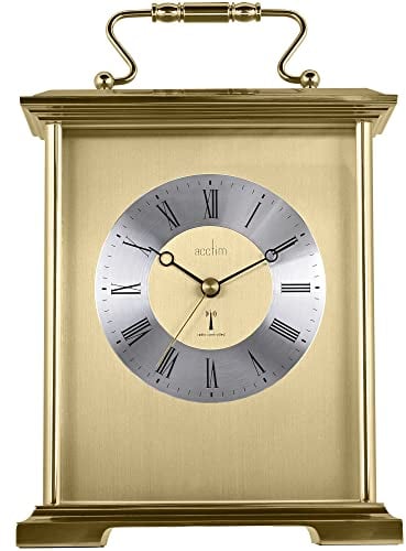 Acctim Radio Controlled Quartz Battery Gold Finish Mantle Mantel Carriage Clock - Althorp 77158