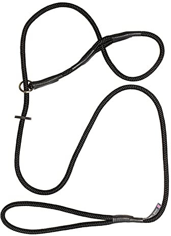Black Handy Halter Figure of 8 Training Lead 8mm for Smaller Dogs
