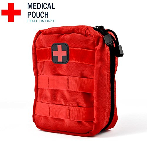 Erste Hilfe Tasche, Medizinischer Notfallrucksack für Zuhause, Freien, Auto, Camping, Arbeitsplatz, Wandern und Überleben(Rot)