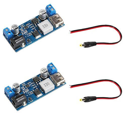 Youmile 2Pcs 12v à 5v Convertisseur 5A Step-Down Alimentation 24V / 12V à 5V Régulateur de tension 5A CC 9V-36V Réducteur pour transformateur de tension DC 5V-5.3V 3.5-6A
